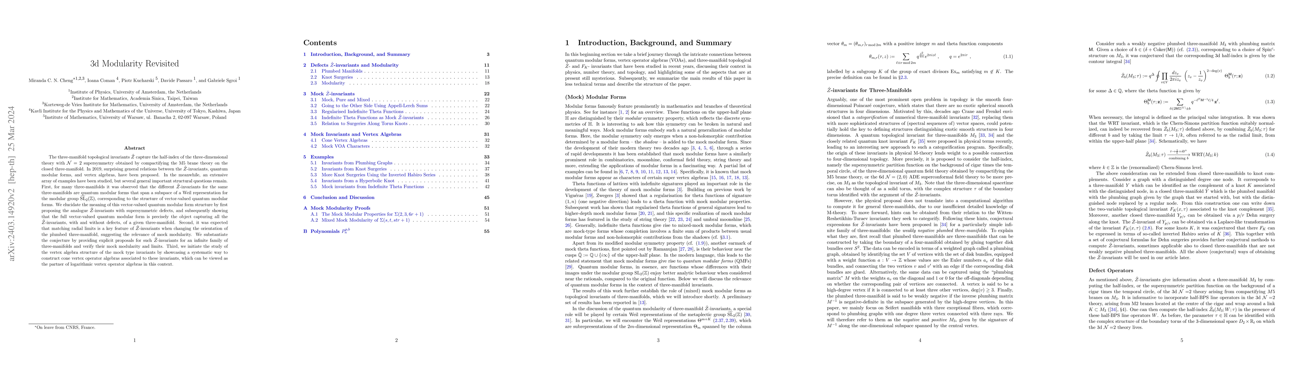 Thumbnail for 3d Modularity Revisited