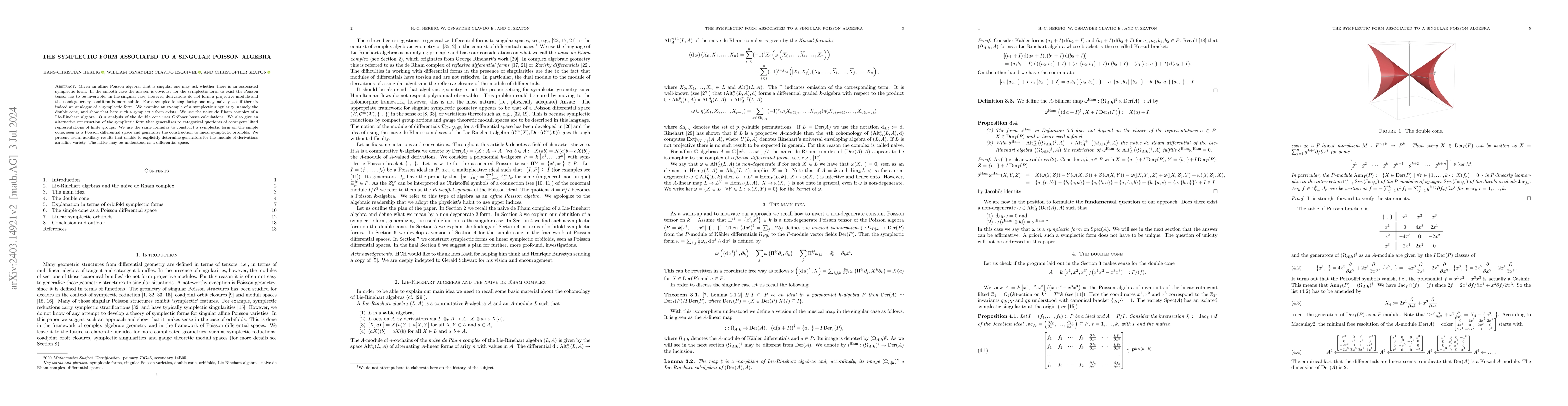 Thumbnail for The symplectic form associated to a singular Poisson algebra