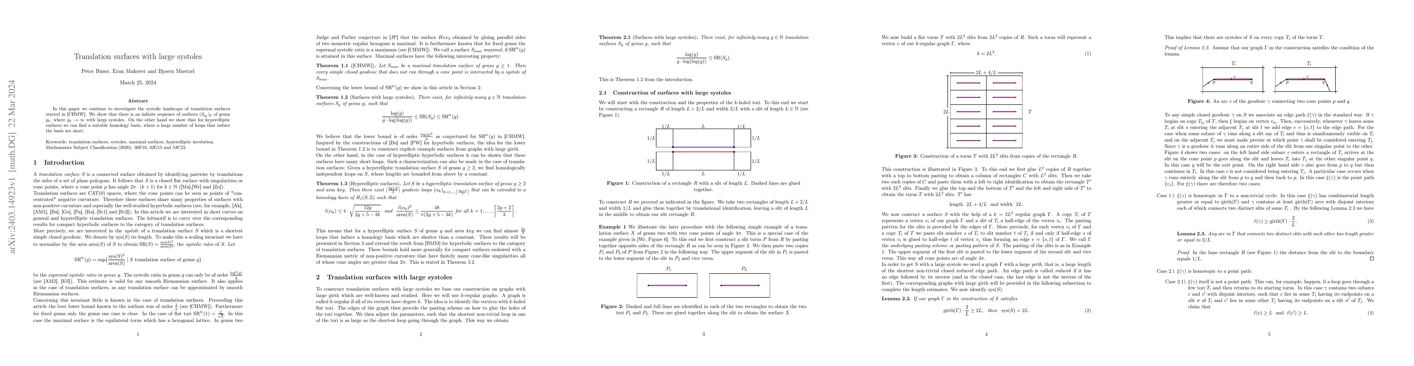 Thumbnail for Translation surfaces with large systoles
