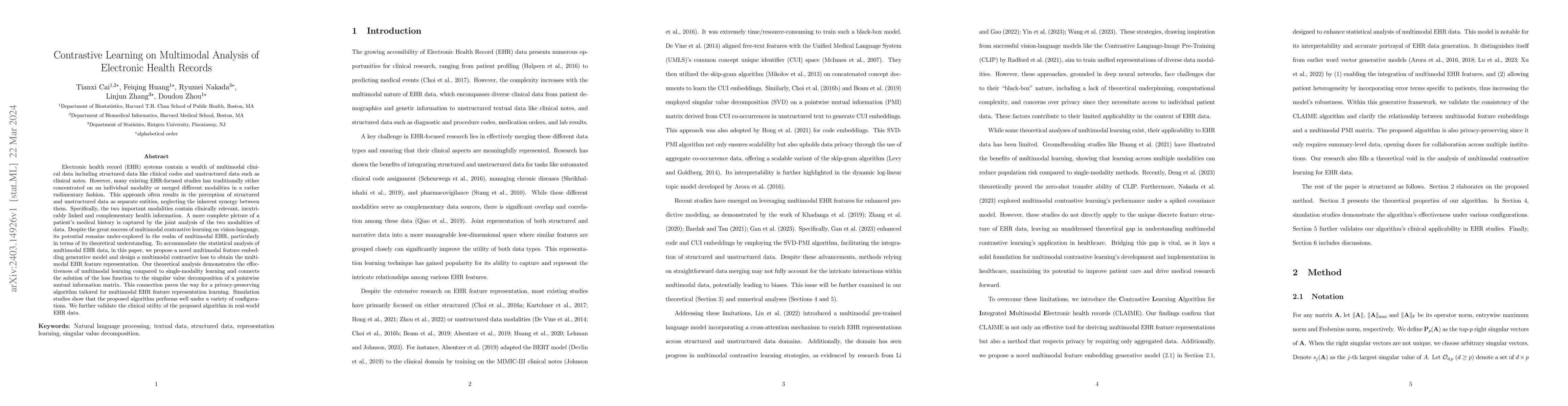 Thumbnail for Contrastive Learning on Multimodal Analysis of Electronic Health Records