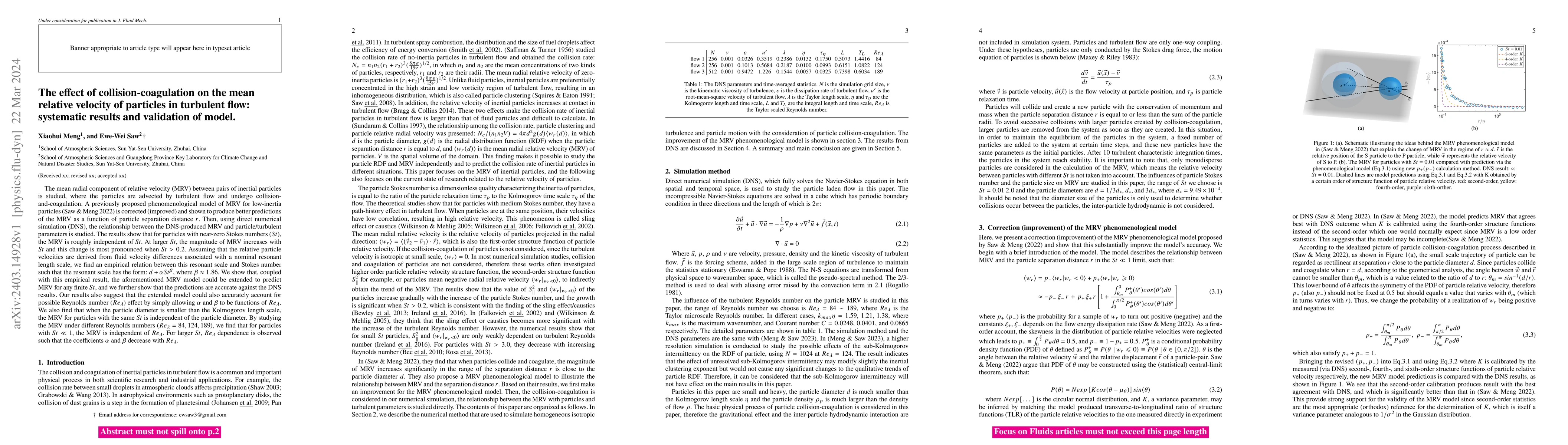 Thumbnail for The effect of collision-coagulation on the mean relative velocity of
  particles in turbulent flow: systematic results and validation of model