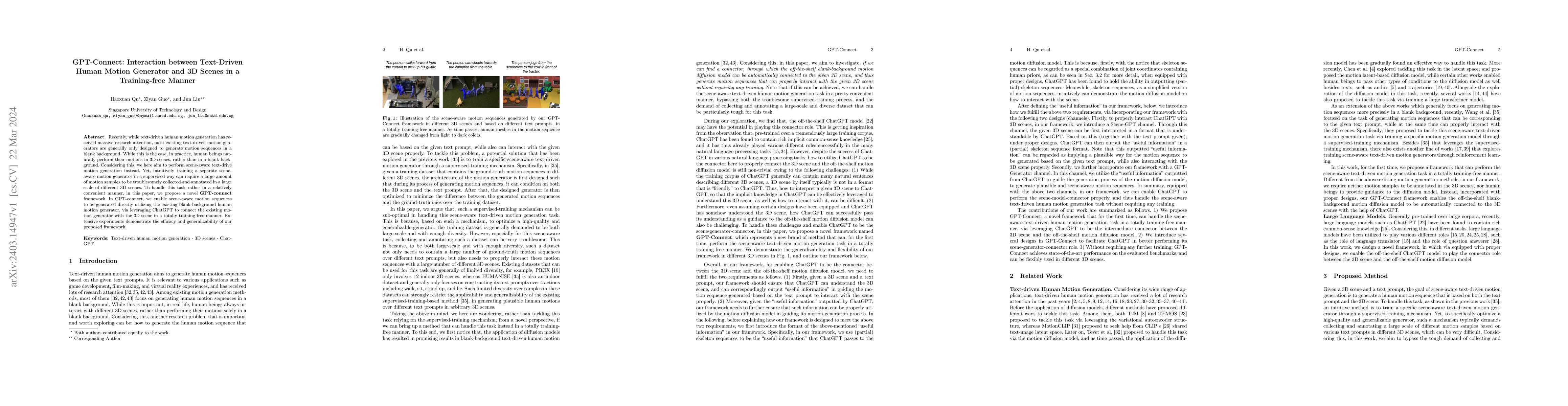 Thumbnail for GPT-Connect: Interaction between Text-Driven Human Motion Generator and
  3D Scenes in a Training-free Manner