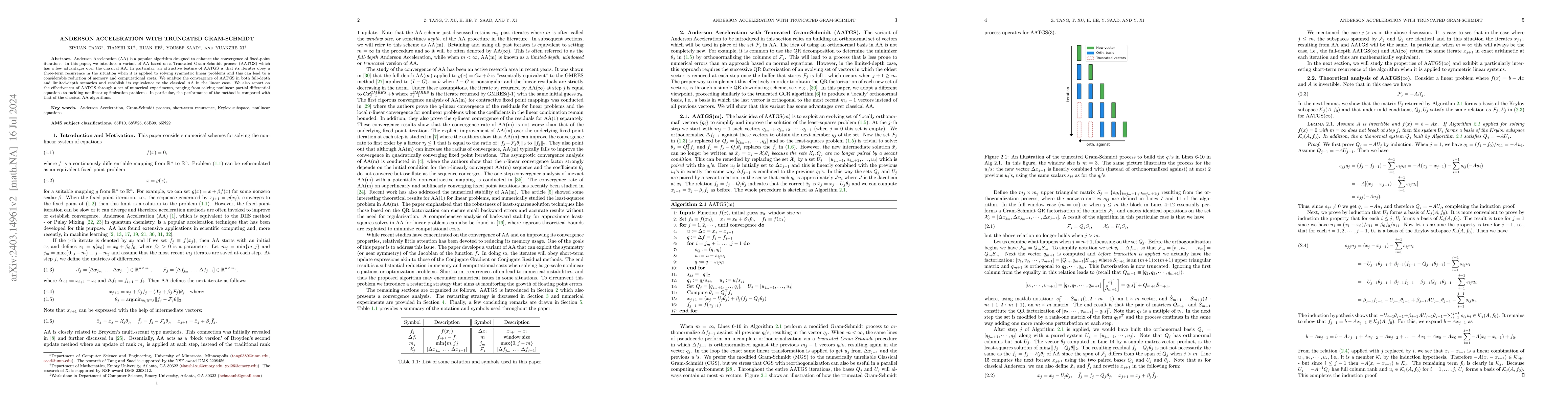 Thumbnail for Anderson Acceleration with Truncated Gram-Schmidt