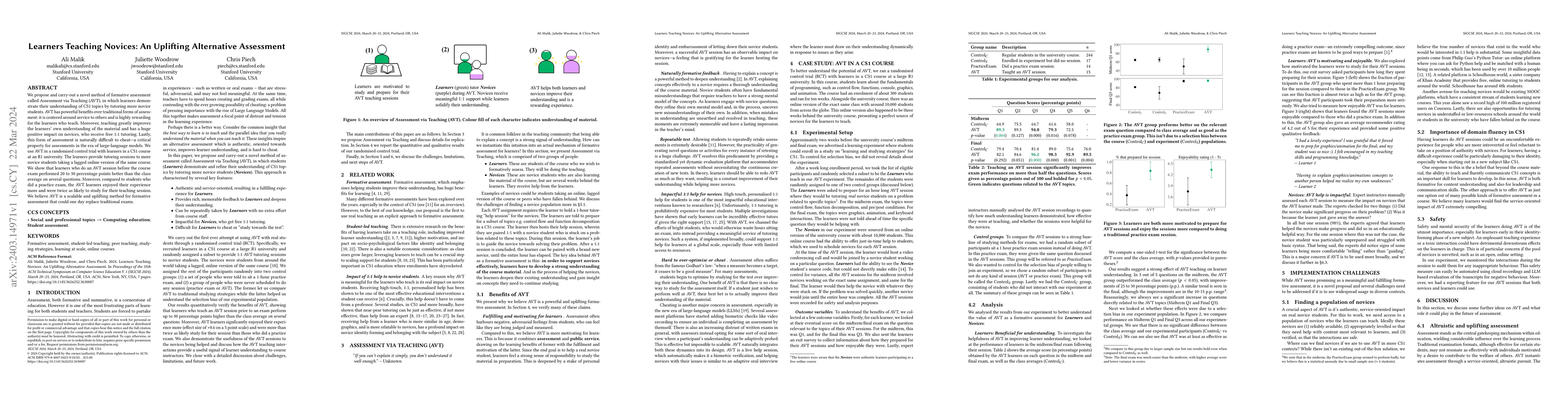 Thumbnail for Learners Teaching Novices: An Uplifting Alternative Assessment