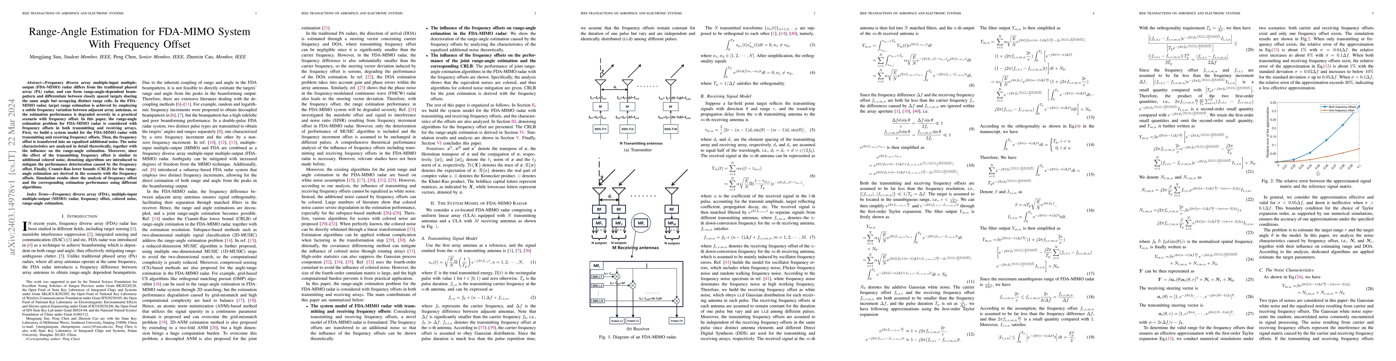 Thumbnail for Range-Angle Estimation for FDA-MIMO System With Frequency Offset