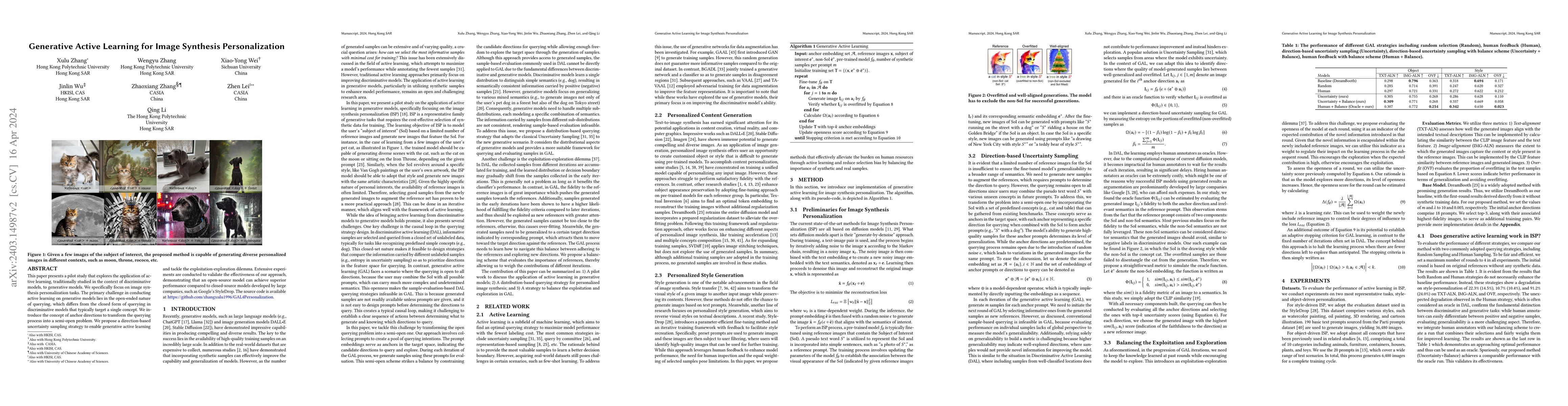 Thumbnail for Generative Active Learning for Image Synthesis Personalization