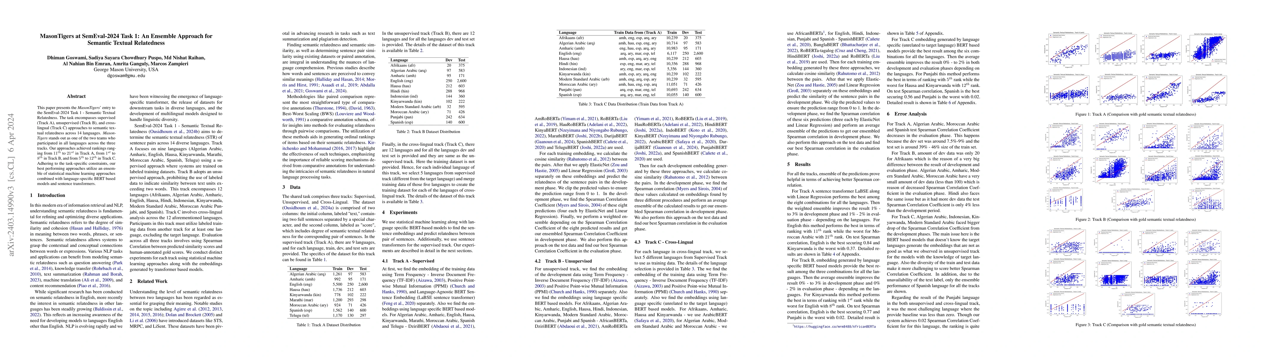 Thumbnail for MasonTigers at SemEval-2024 Task 1: An Ensemble Approach for Semantic
  Textual Relatedness