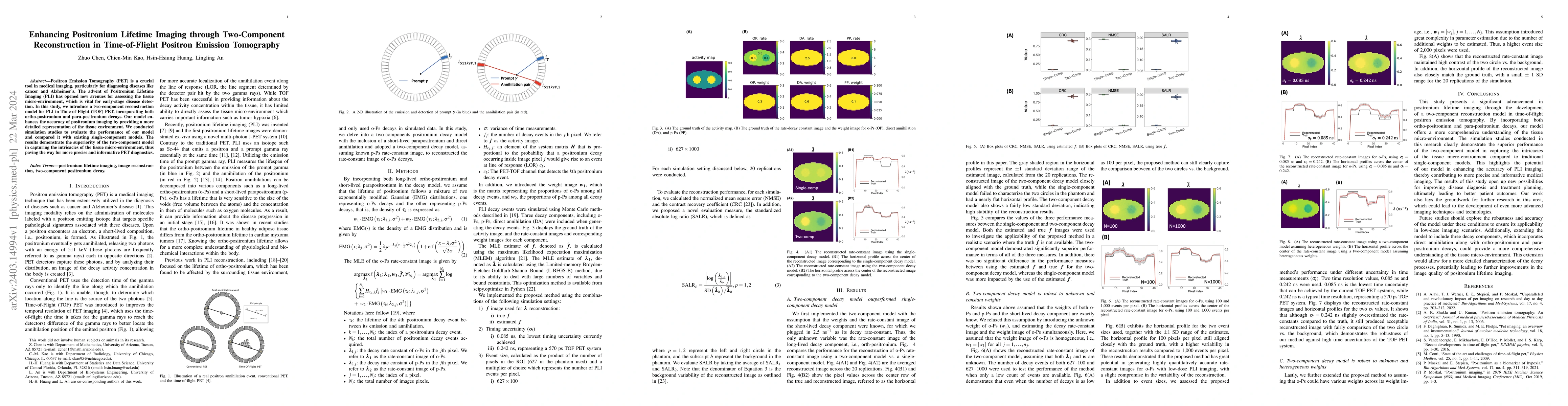 Thumbnail for Enhancing Positronium Lifetime Imaging through Two-Component
  Reconstruction in Time-of-Flight Positron Emission Tomography