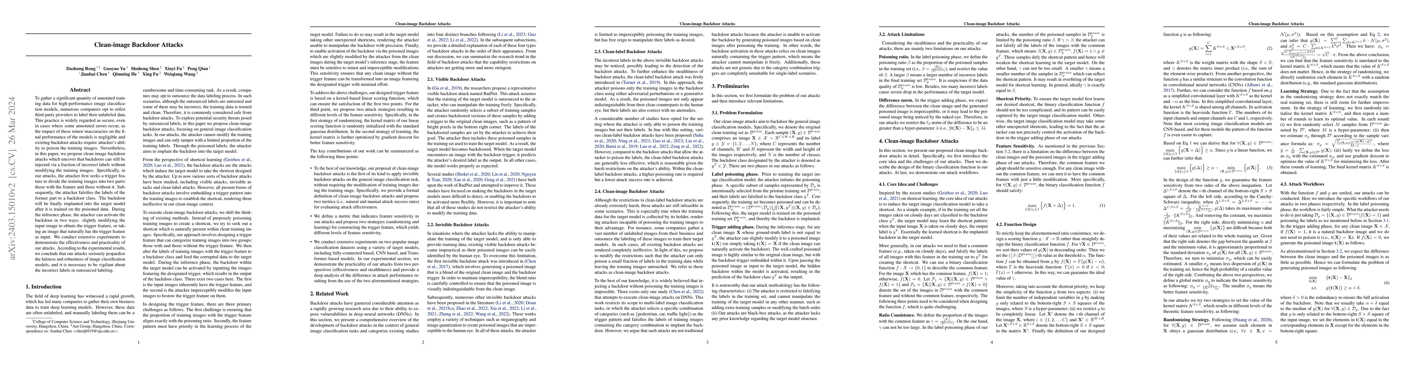 Thumbnail for Clean-image Backdoor Attacks
