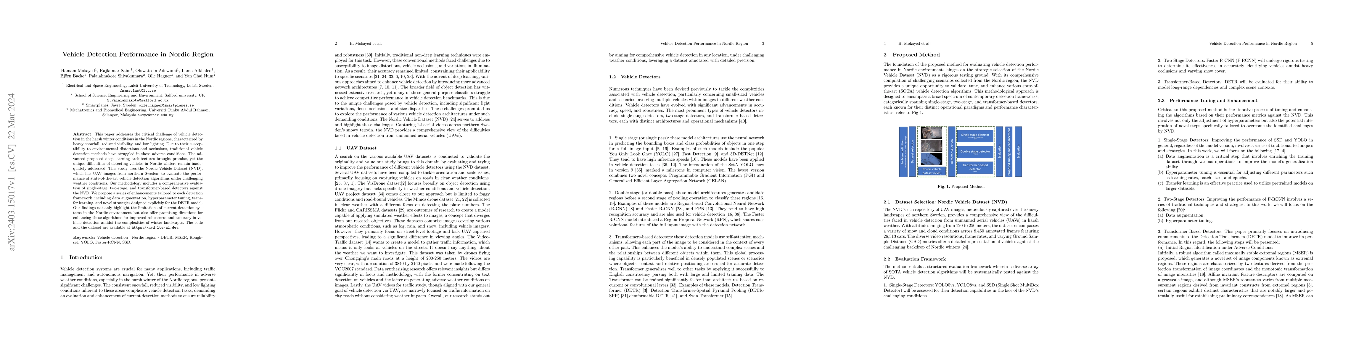 Thumbnail for Vehicle Detection Performance in Nordic Region