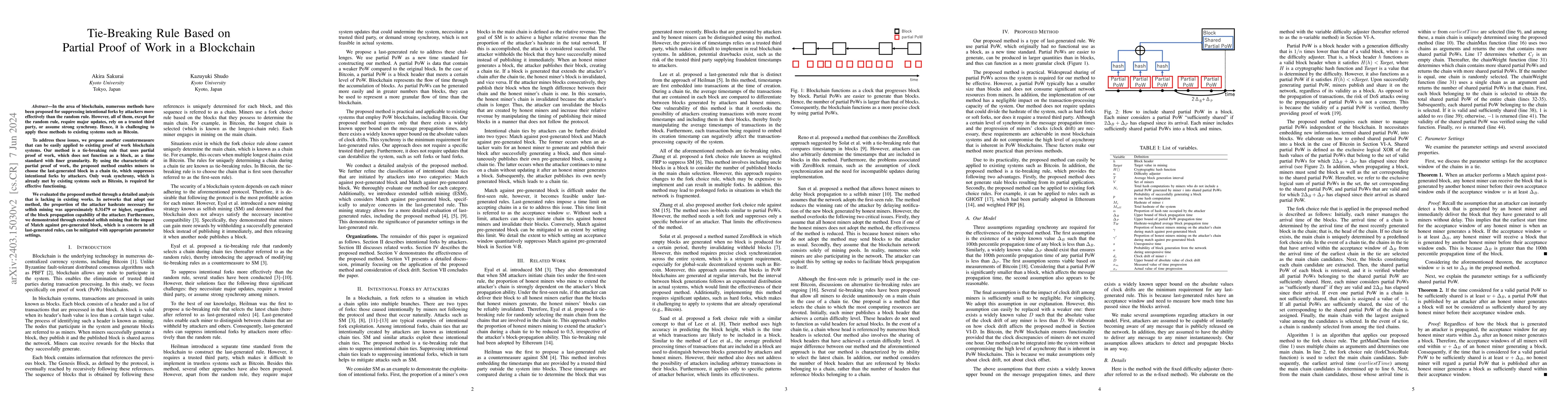 Thumbnail for Tie-Breaking Rule Based on Partial Proof of Work in a Blockchain