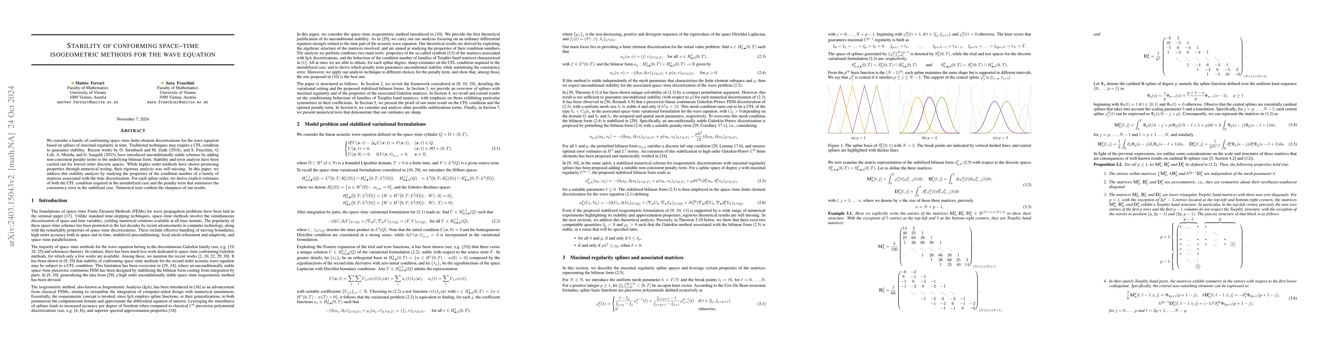 Thumbnail for Stability of conforming space-time isogeometric methods for the wave
  equation