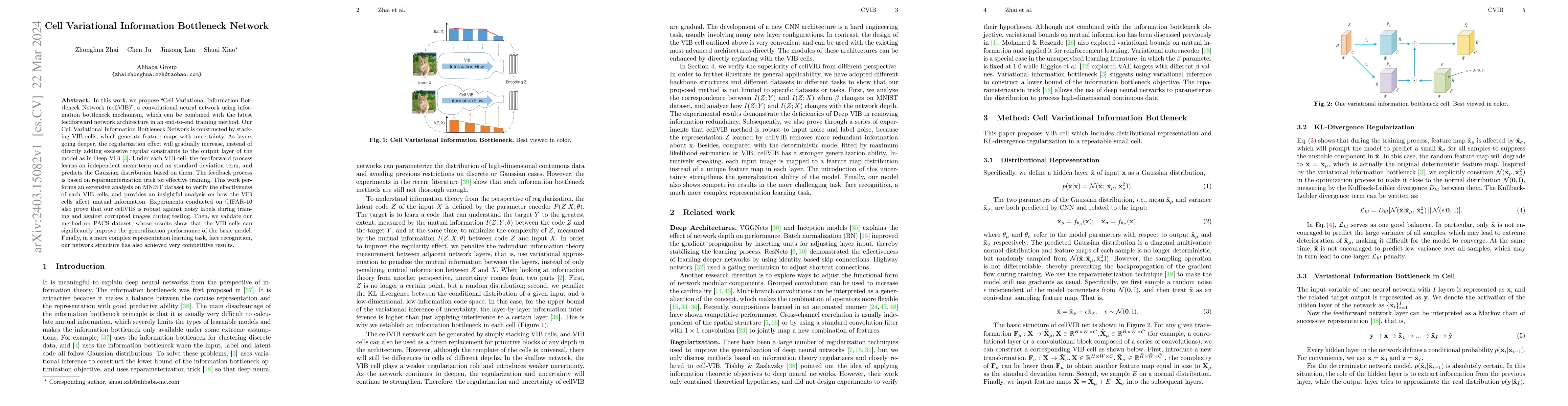 Thumbnail for Cell Variational Information Bottleneck Network