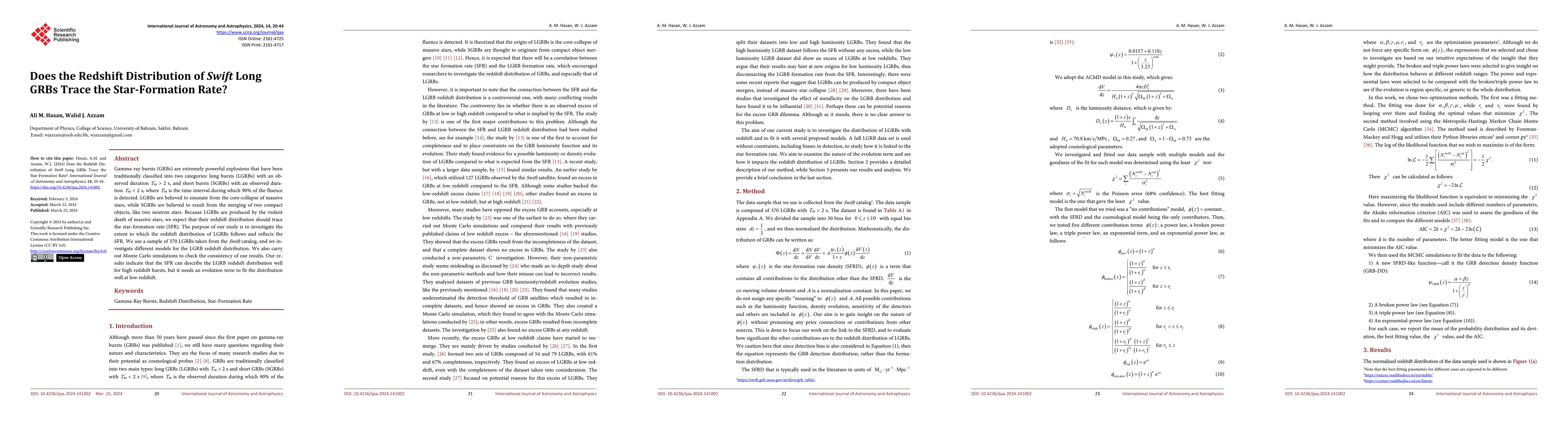 Thumbnail for Does the Redshift Distribution of Swift Long GRBs Trace the
  Star-Formation Rate?