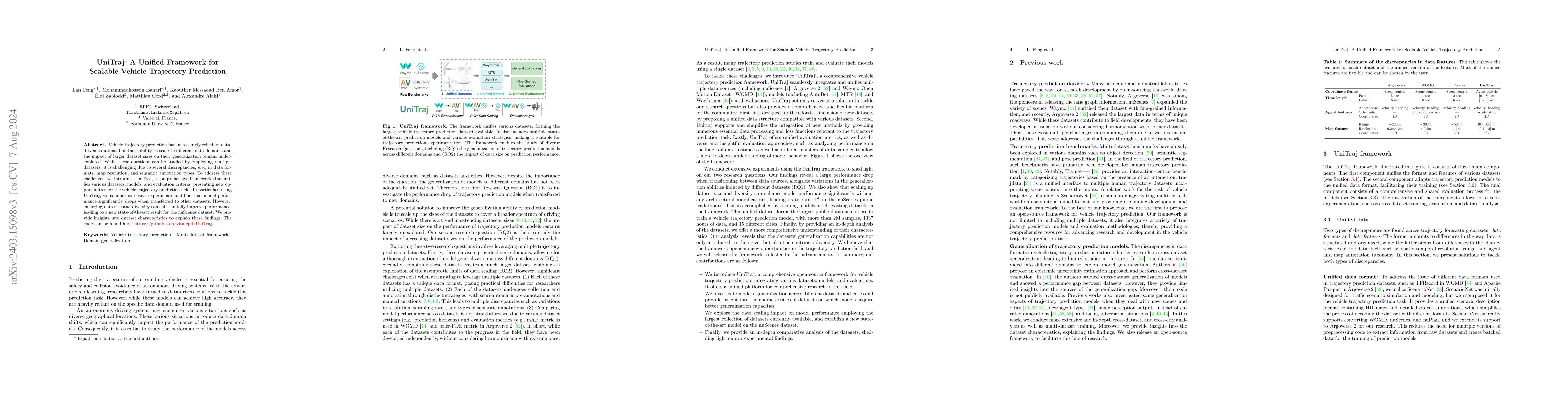 Thumbnail for UniTraj: A Unified Framework for Scalable Vehicle Trajectory Prediction