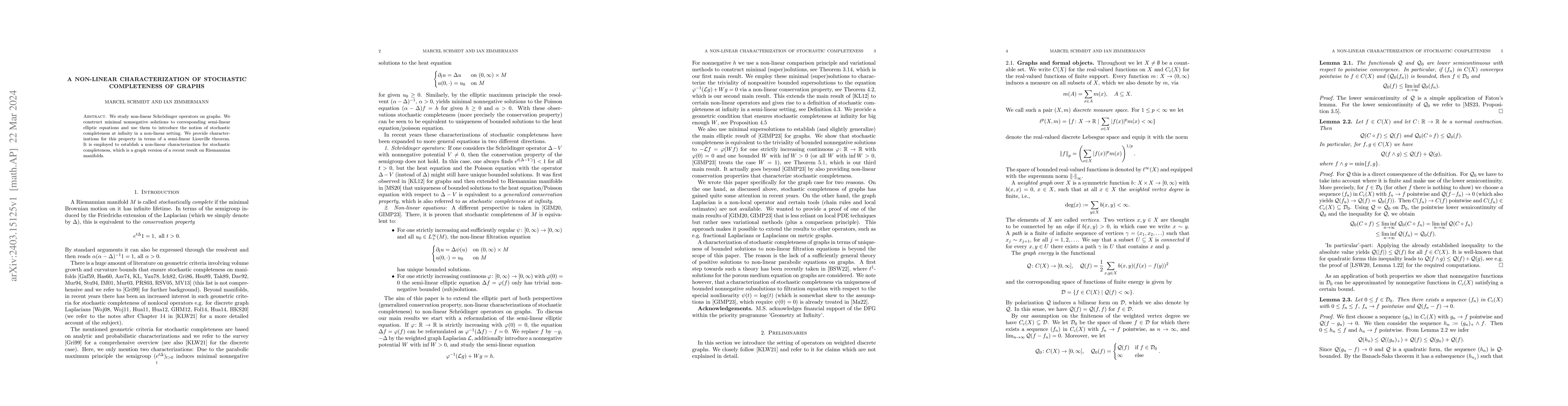 Thumbnail for A non-linear characterization of stochastic completeness of graphs