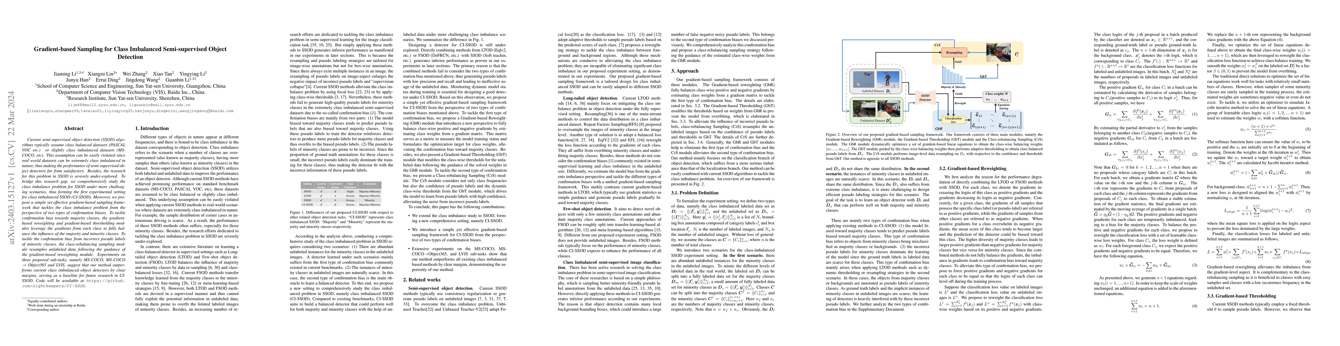 Thumbnail for Gradient-based Sampling for Class Imbalanced Semi-supervised Object
  Detection