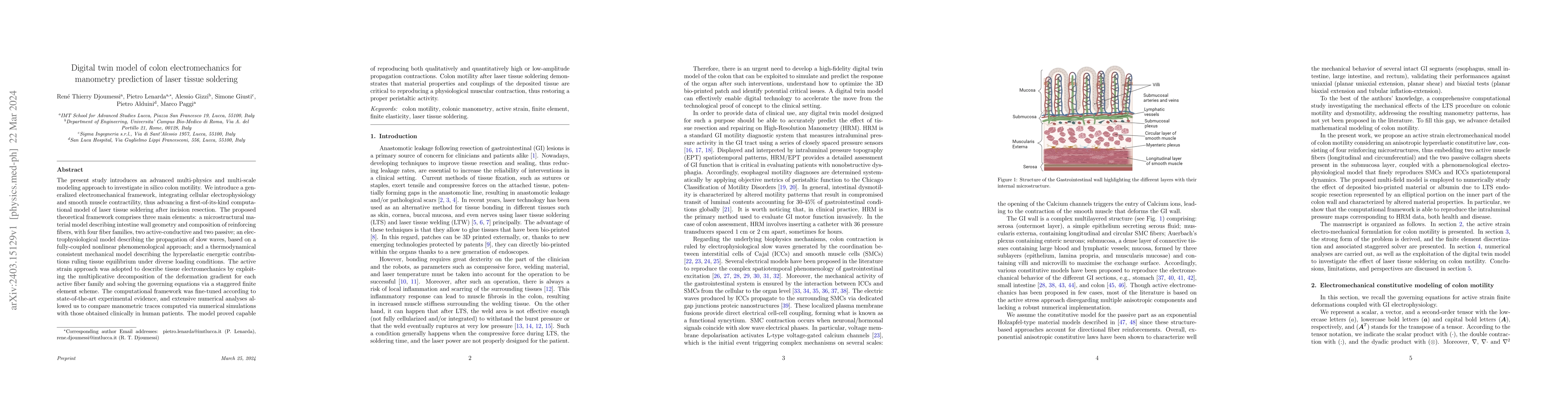 Thumbnail for Digital twin model of colon electromechanics for manometry prediction of
  laser tissue soldering