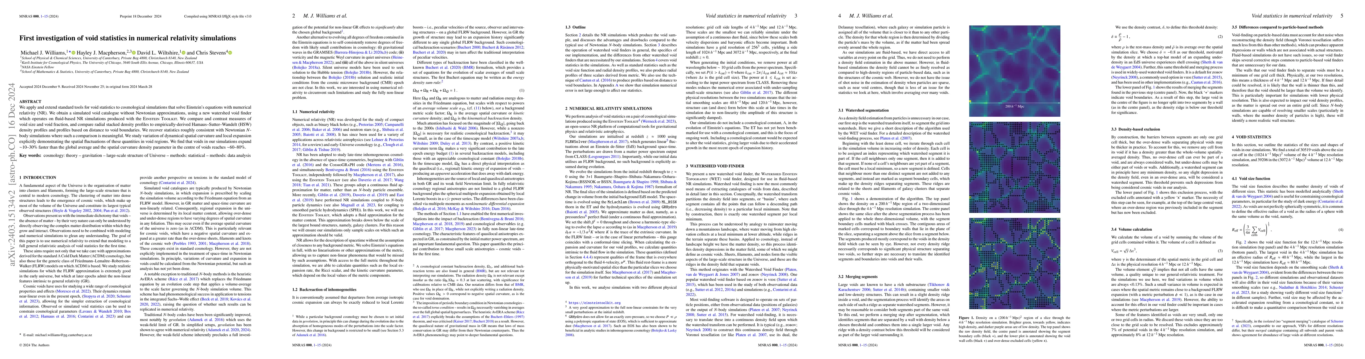 Thumbnail for First investigation of void statistics in numerical relativity
  simulations