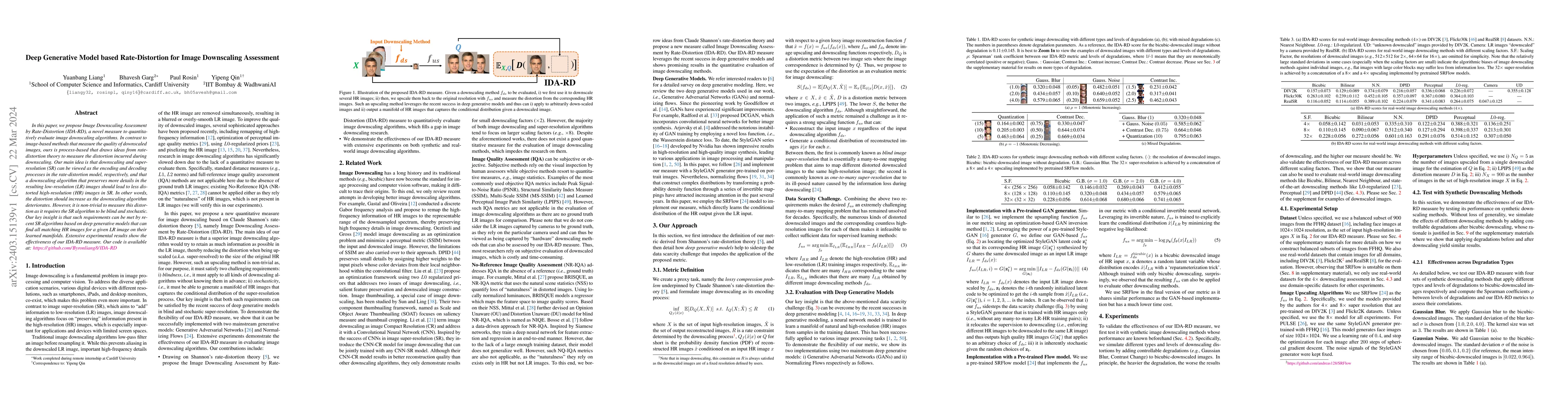 Thumbnail for Deep Generative Model based Rate-Distortion for Image Downscaling
  Assessment