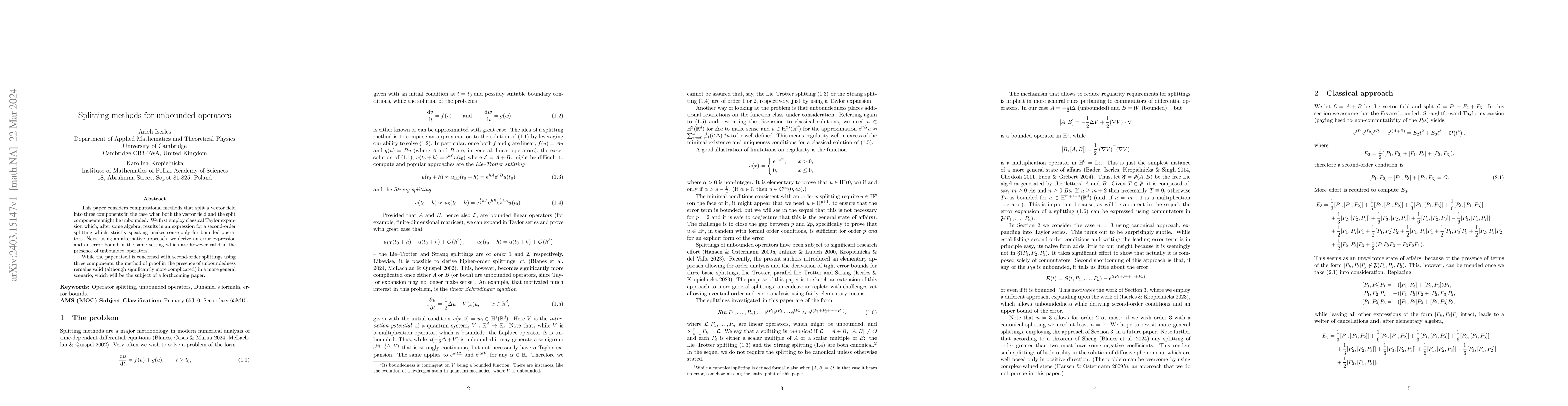 Thumbnail for Splitting methods for unbounded operators