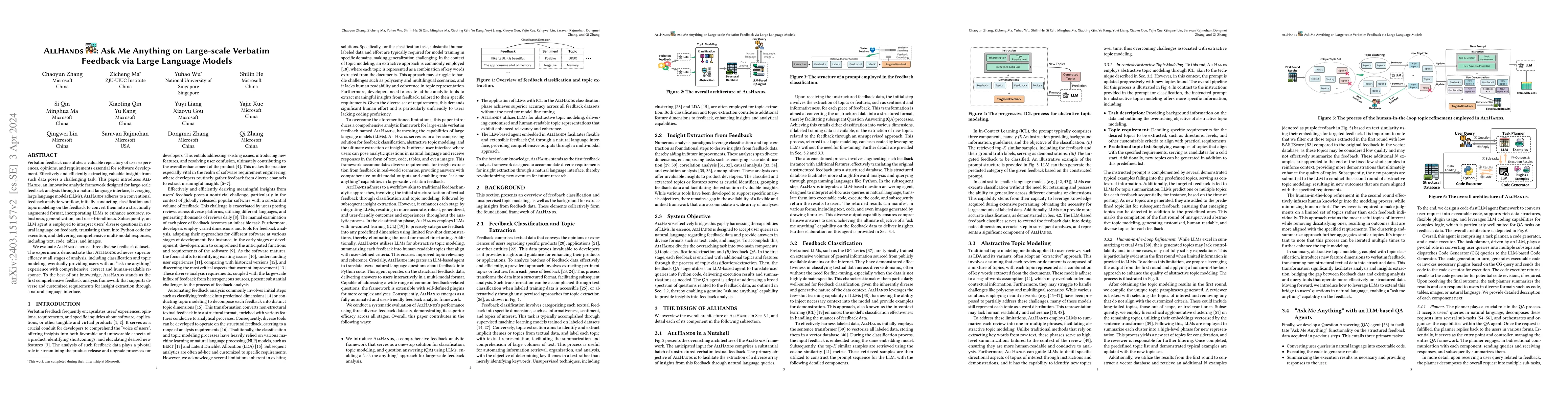 Thumbnail for AllHands: Ask Me Anything on Large-scale Verbatim Feedback via Large
  Language Models