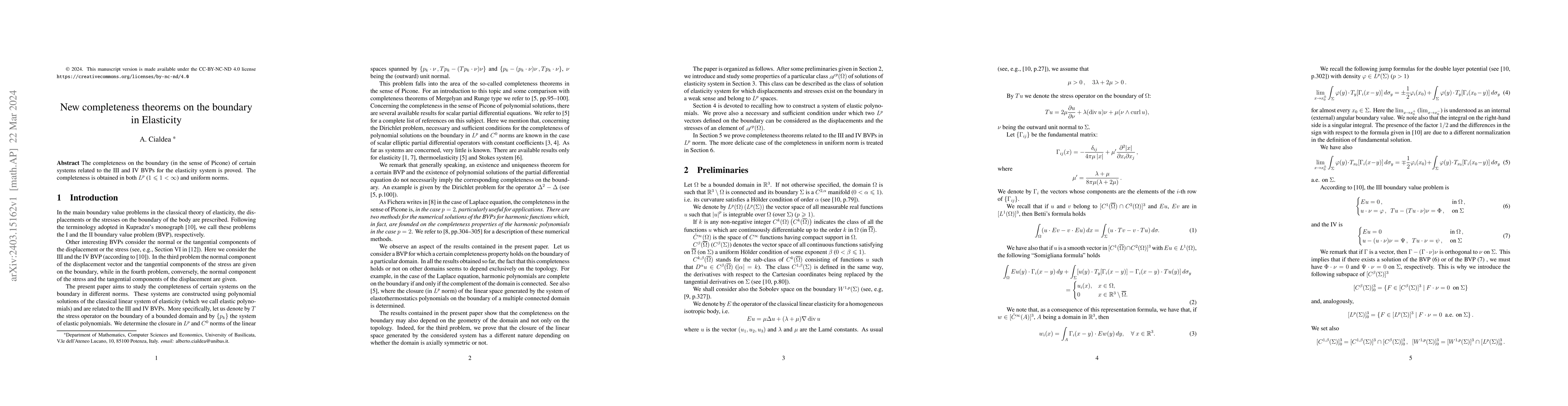 Thumbnail for New completeness theorems on the boundary in Elasticity