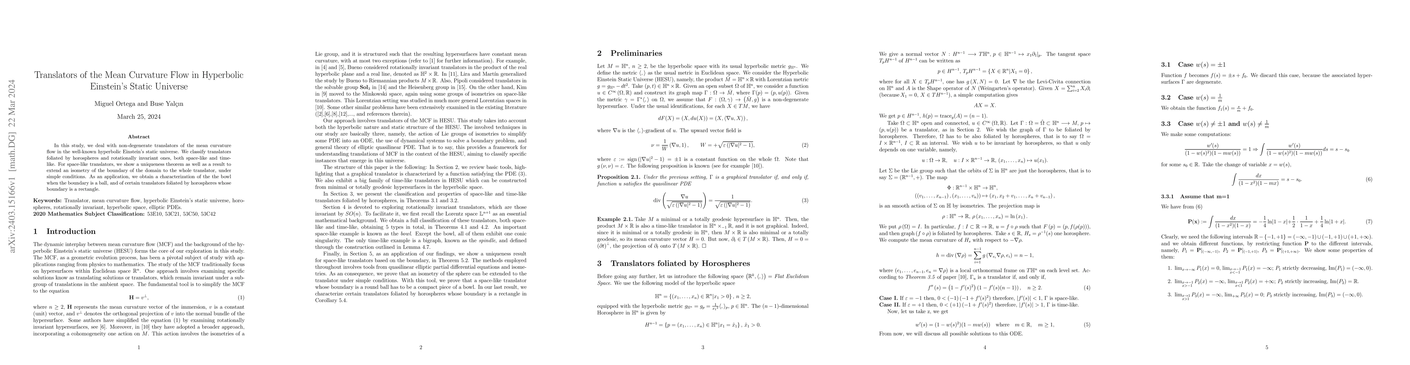 Thumbnail for Translators of the Mean Curvature Flow in Hyperbolic Einstein's Static
  Universe
