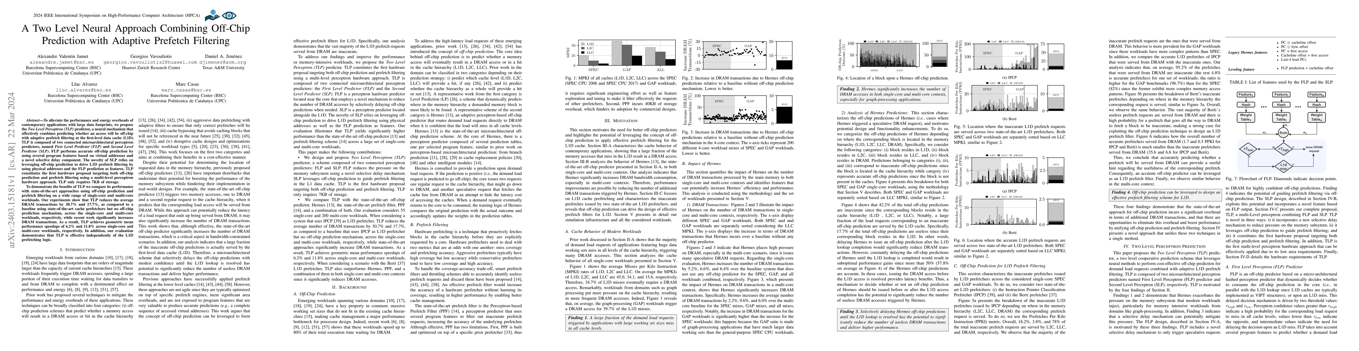 Thumbnail for A Two Level Neural Approach Combining Off-Chip Prediction with Adaptive
  Prefetch Filtering
