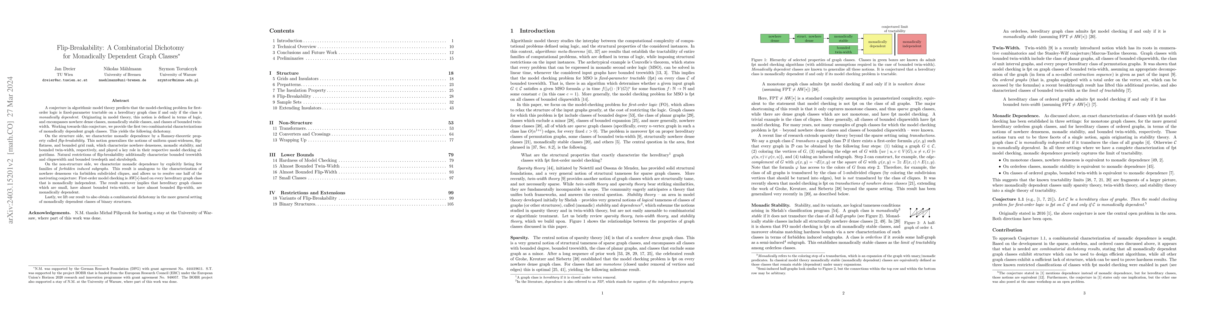 Thumbnail for Flip-Breakability: A Combinatorial Dichotomy for Monadically Dependent
  Graph Classes