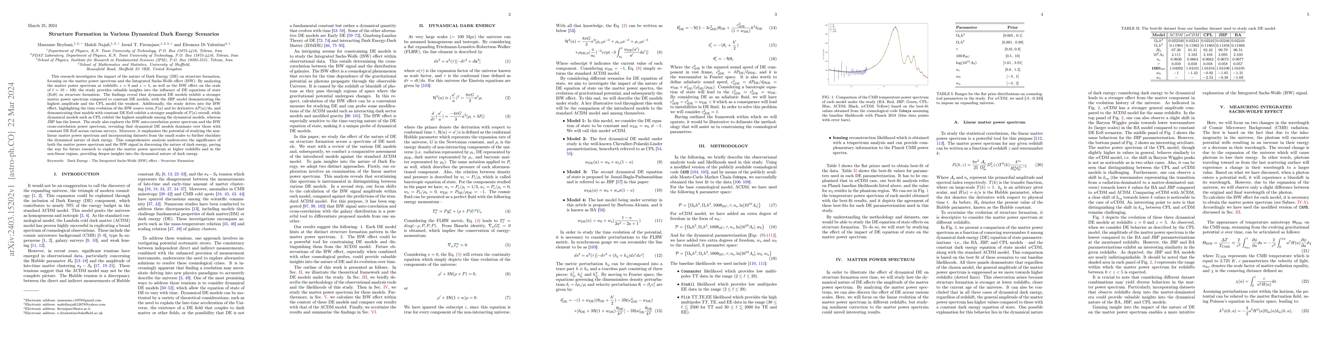Thumbnail for Structure Formation in Various Dynamical Dark Energy Scenarios