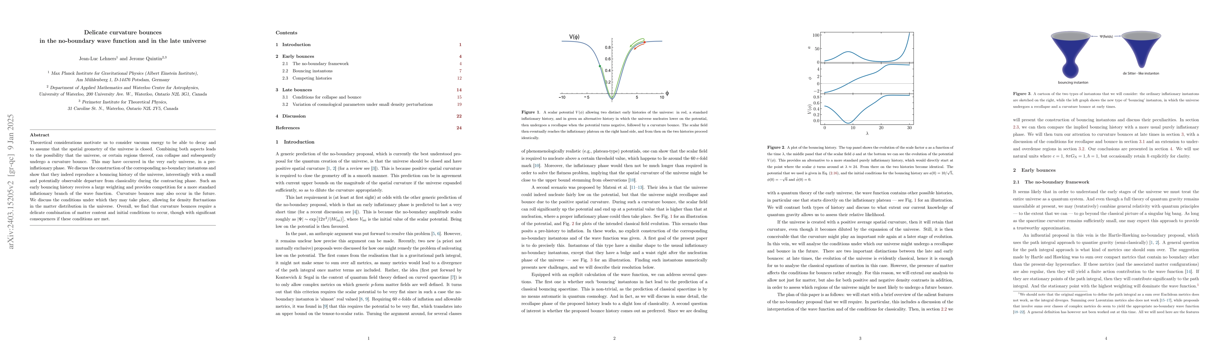 Thumbnail for Delicate curvature bounces in the no-boundary wave function and in the
  late universe
