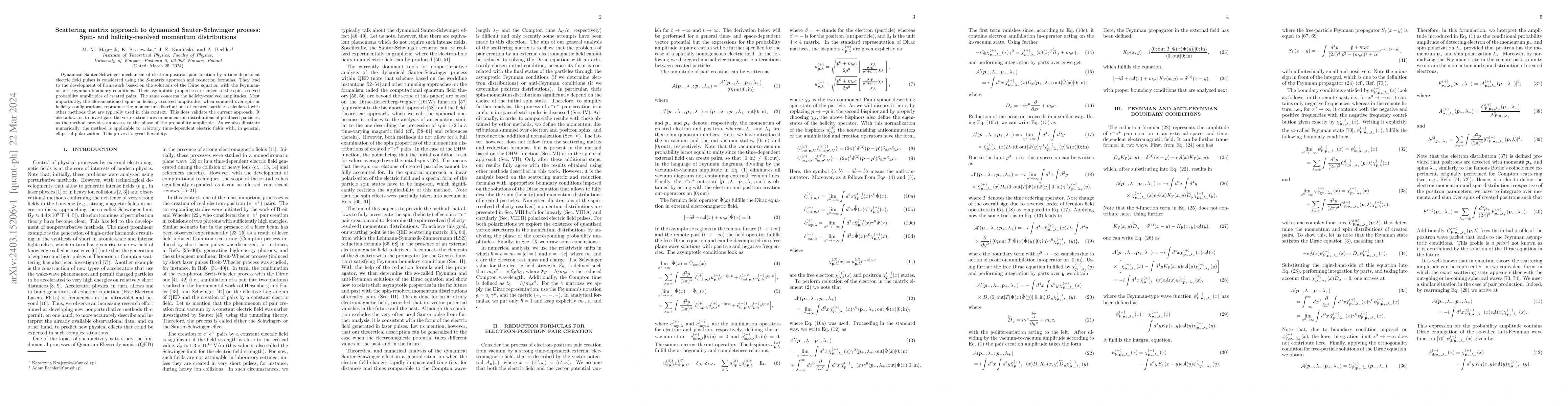 Thumbnail for Scattering matrix approach to dynamical Sauter-Schwinger process: Spin-
  and helicity-resolved momentum distributions