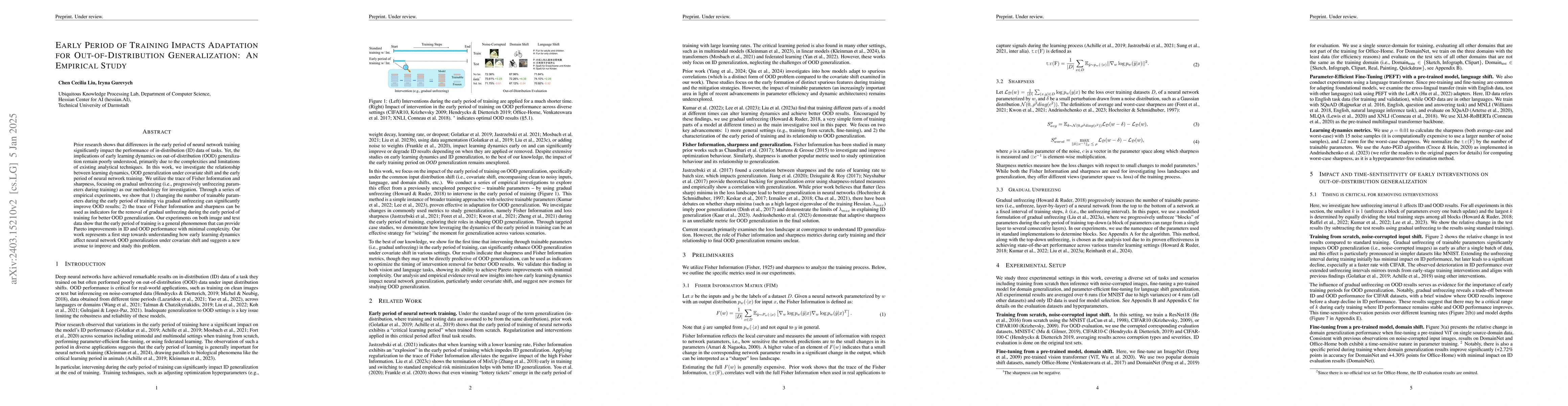 Thumbnail for Early Period of Training Impacts Out-of-Distribution Generalization