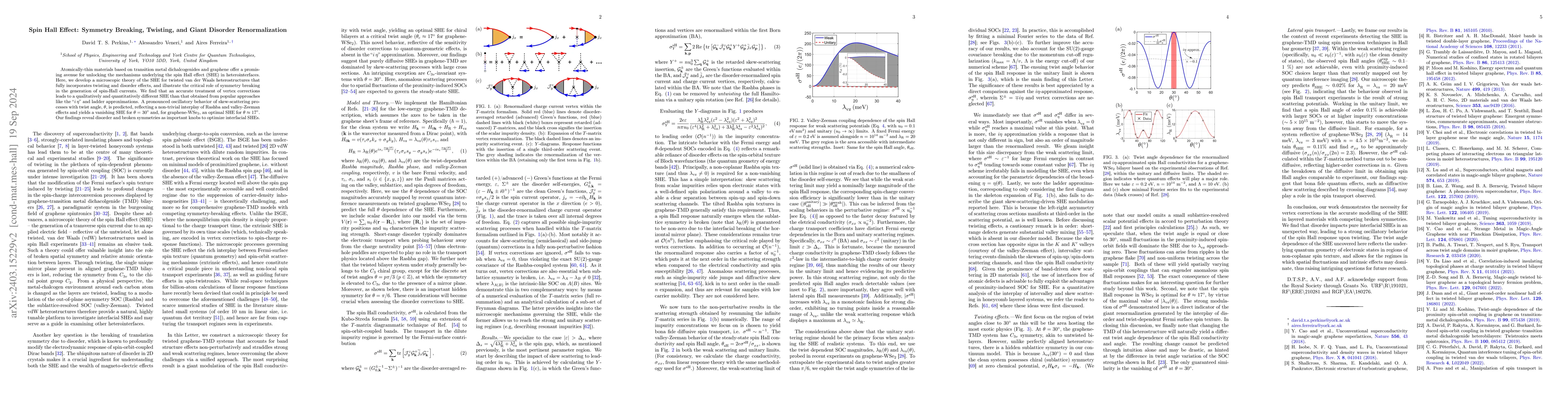 Thumbnail for Spin Hall Effect: Symmetry Breaking, Twisting, and Giant Disorder
  Renormalization