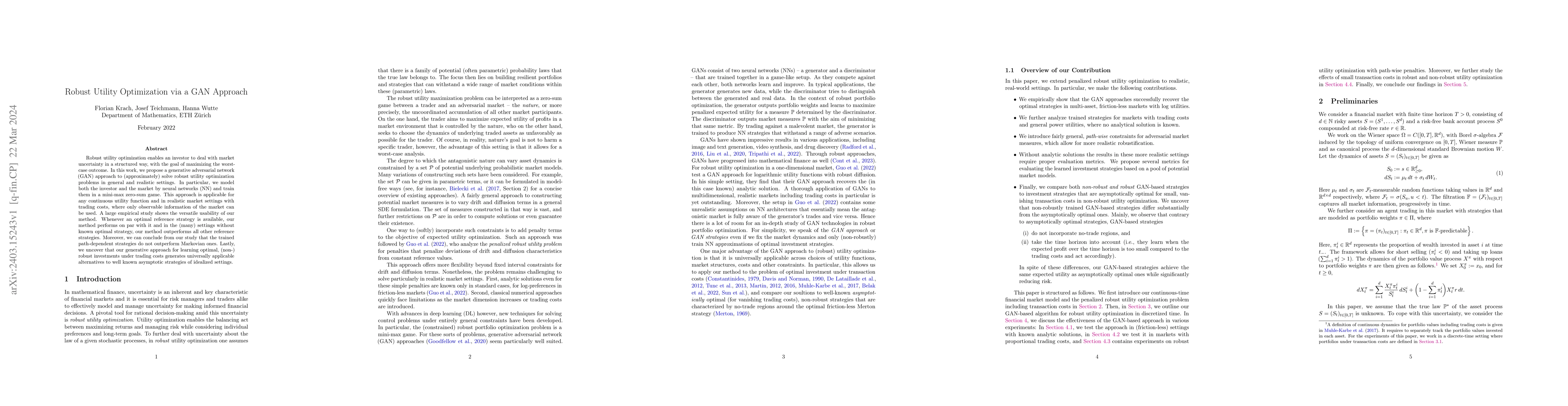 Thumbnail for Robust Utility Optimization via a GAN Approach