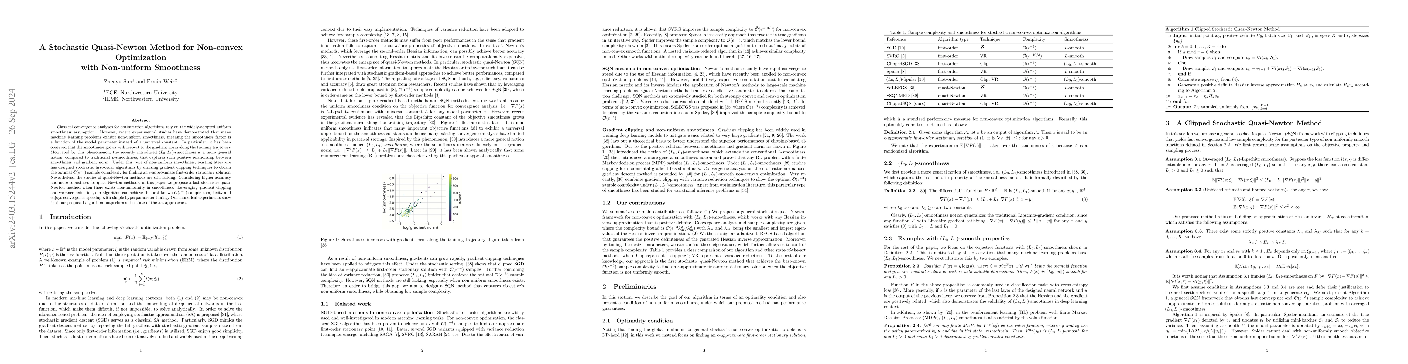 Thumbnail for A Stochastic Quasi-Newton Method for Non-convex Optimization with
  Non-uniform Smoothness