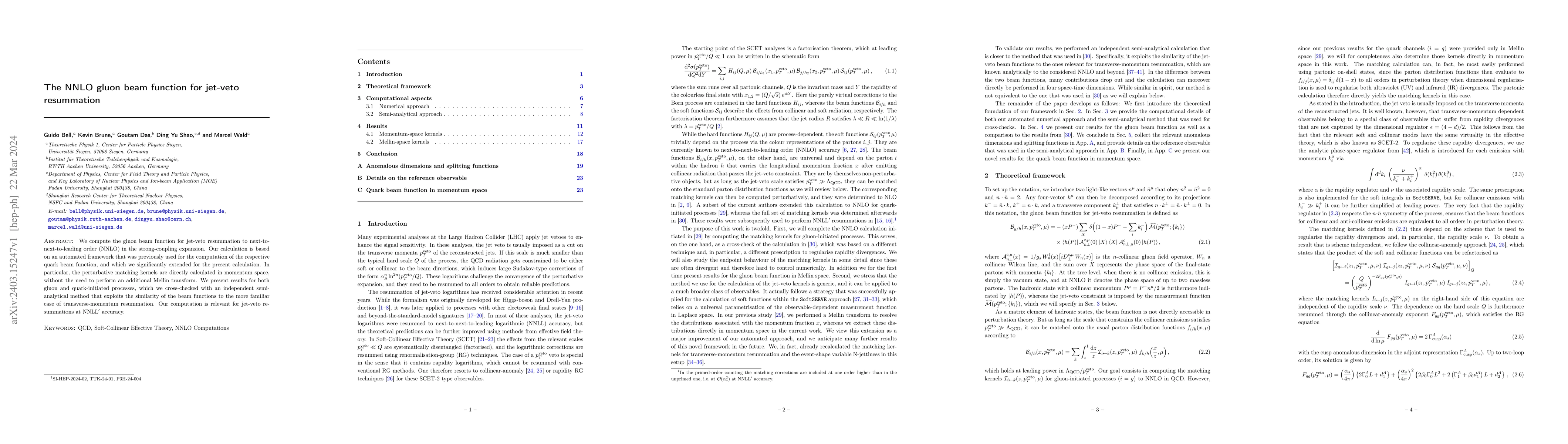 Thumbnail for The NNLO gluon beam function for jet-veto resummation