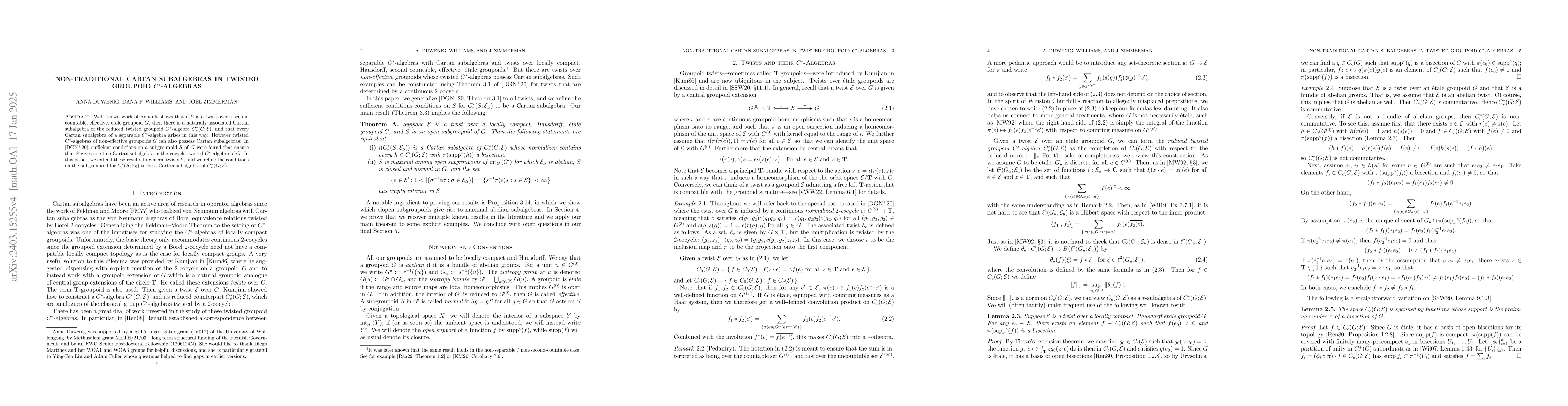 Thumbnail for Non-traditional Cartan subalgebras in twisted groupoid C*-algebras