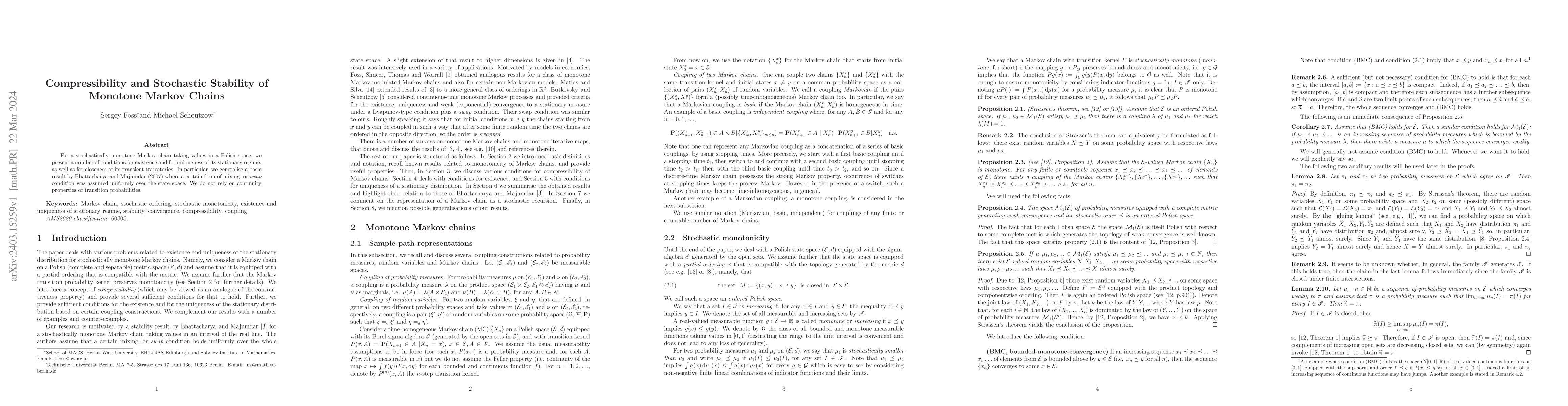 Thumbnail for Compressibility and Stochastic Stability of Monotone Markov Chain