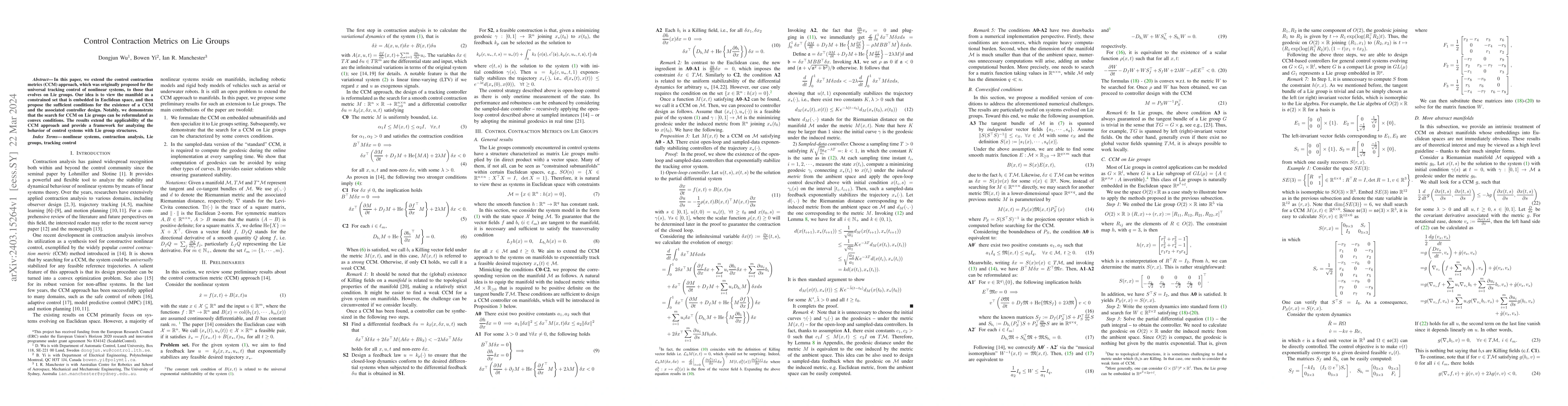 Thumbnail for Control contraction metrics on Lie groups