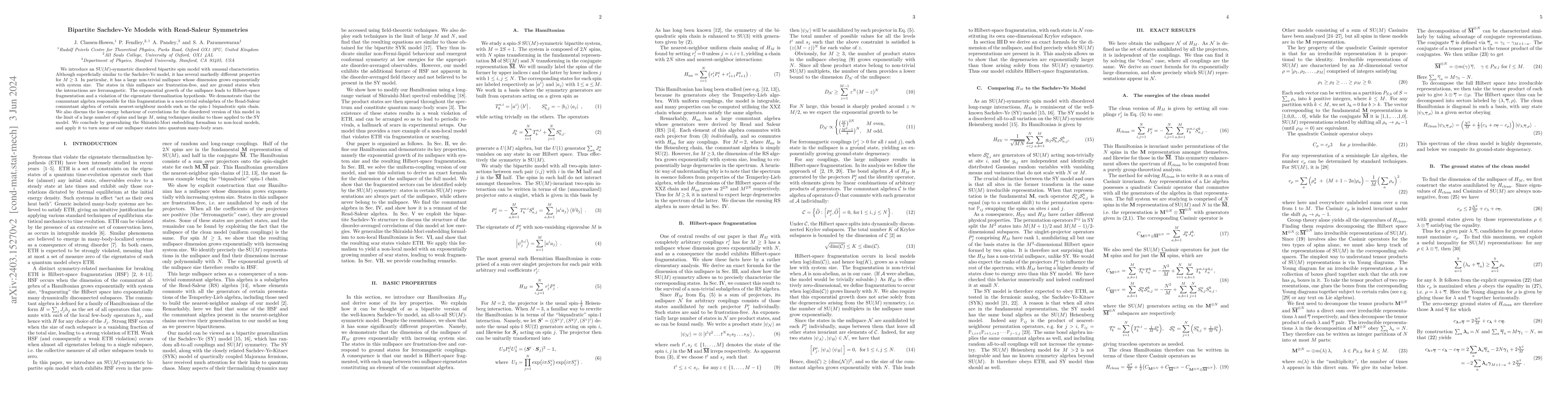 Thumbnail for Bipartite Sachdev-Ye Models with Read-Saleur Symmetries