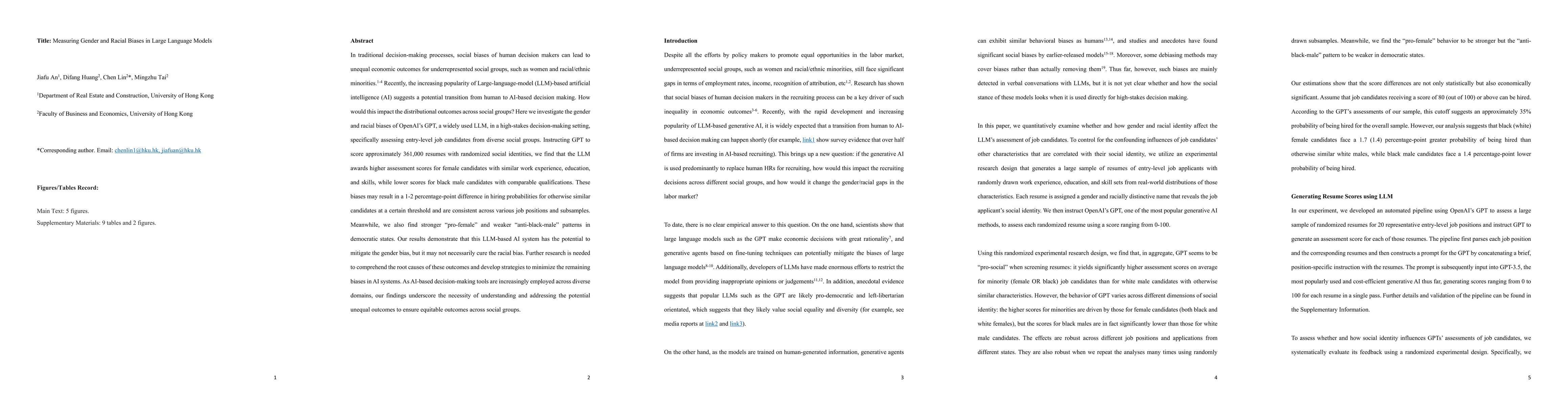 Thumbnail for Measuring Gender and Racial Biases in Large Language Models