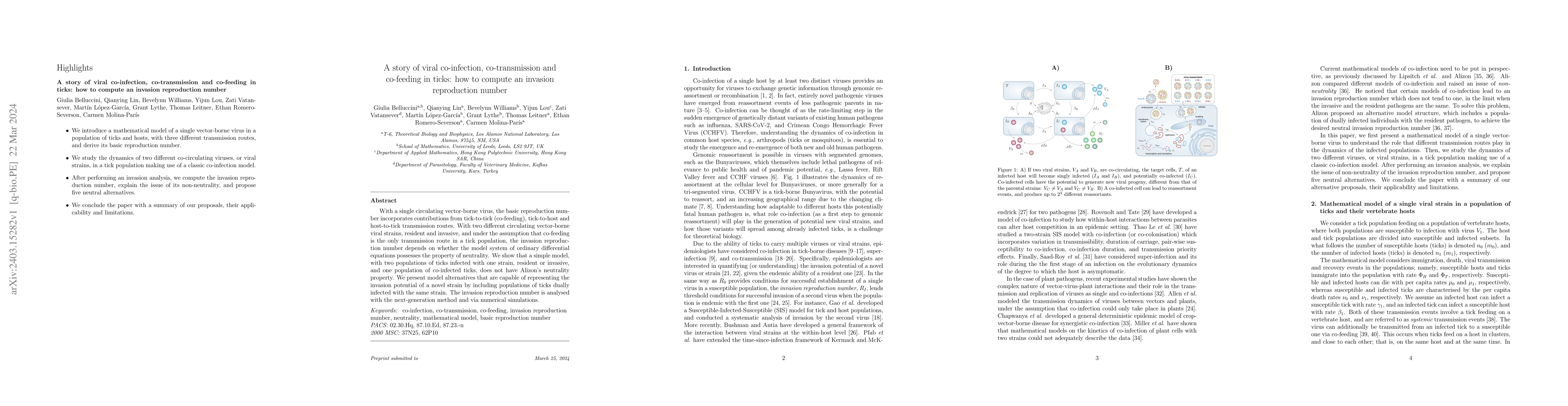 Thumbnail for A story of viral co-infection, co-transmission and co-feeding in ticks:
  how to compute an invasion reproduction number