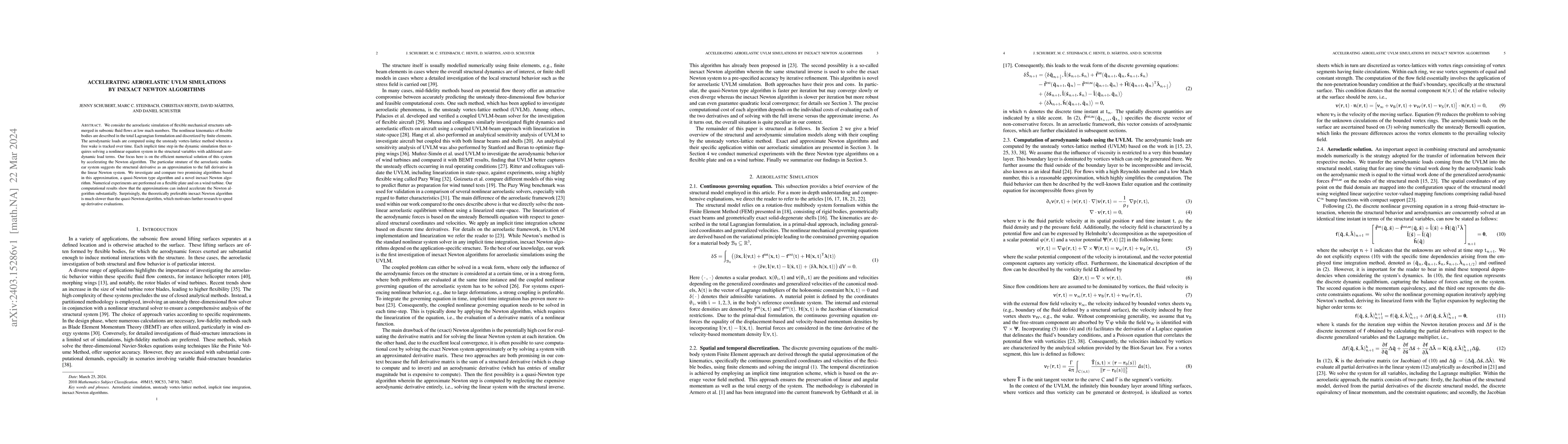 Thumbnail for Accelerating Aeroelastic UVLM Simulations by Inexact Newton Algorithms