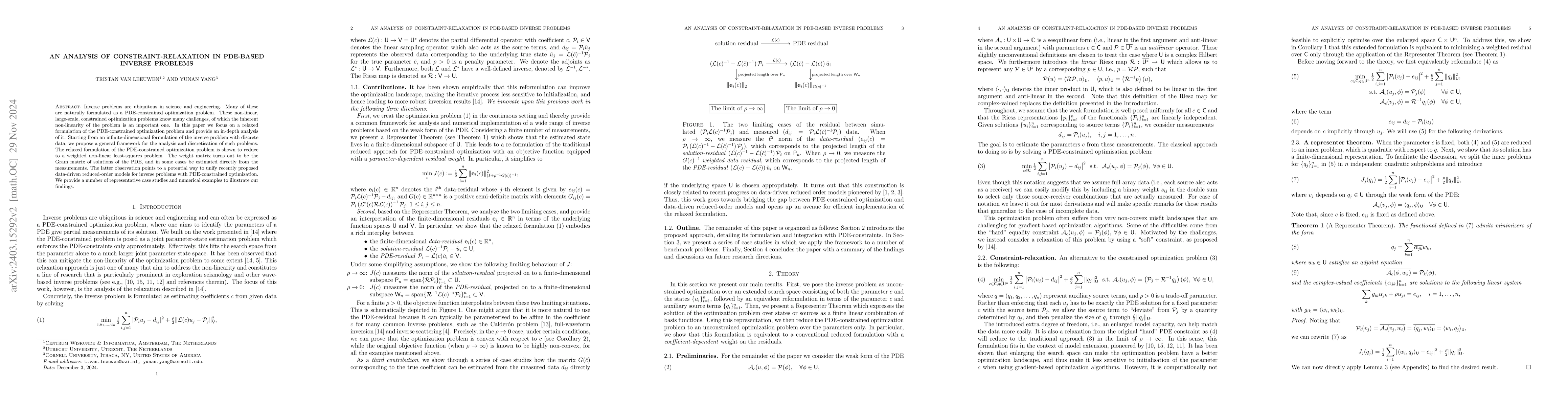 Thumbnail for A data-driven approach to PDE-constrained optimization in inverse
  problems