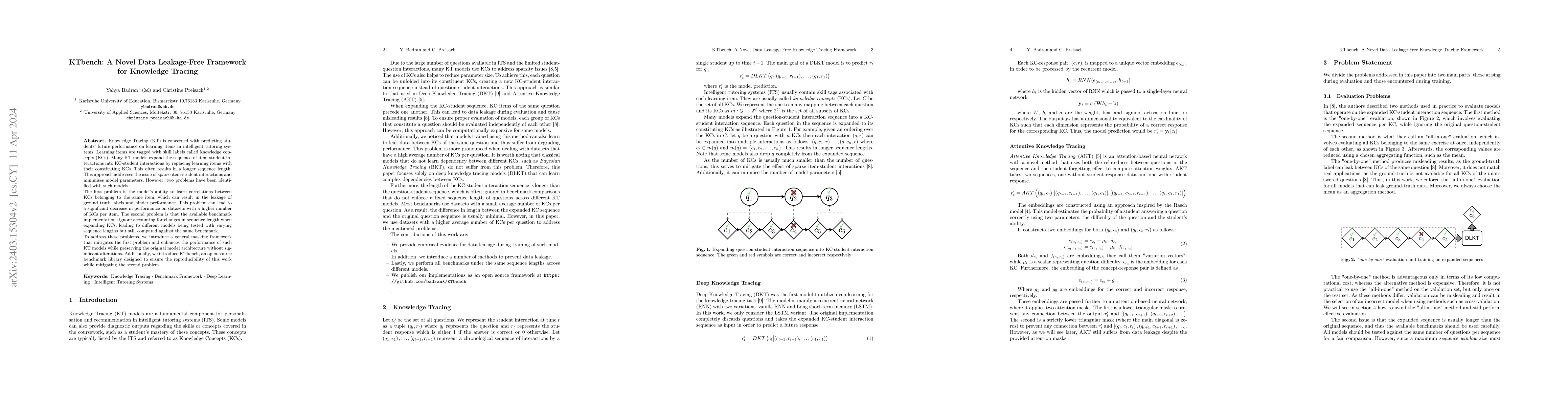 Thumbnail for KTbench: A Novel Data Leakage-Free Framework for Knowledge Tracing