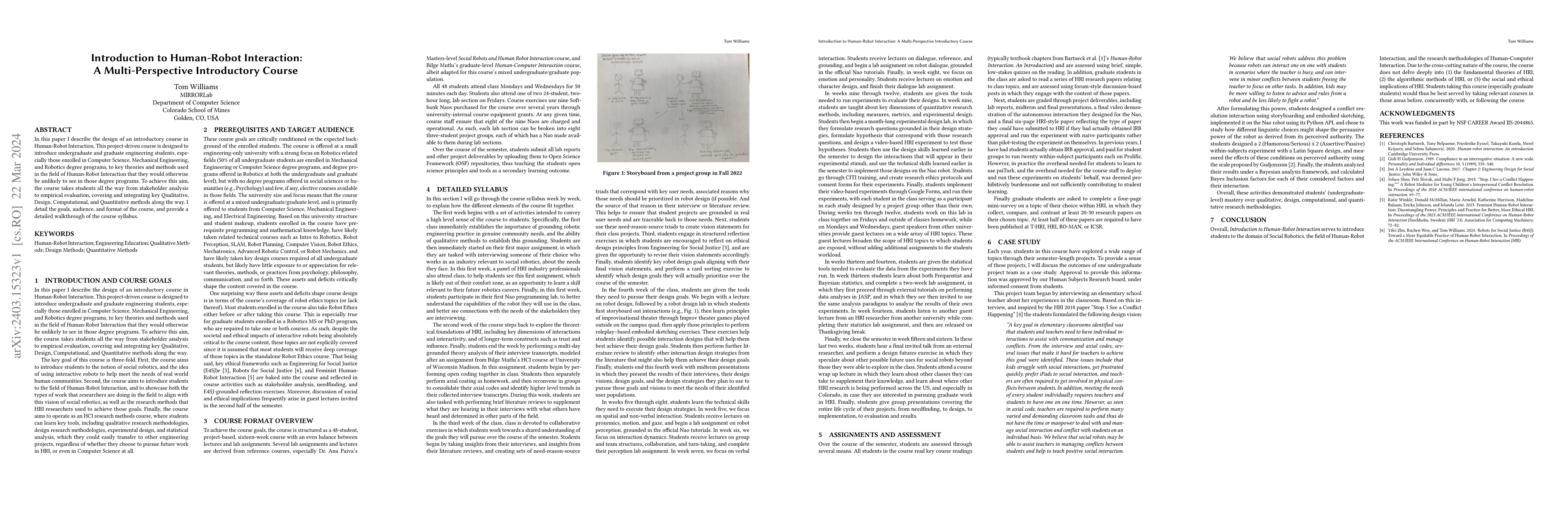 Thumbnail for Introduction to Human-Robot Interaction: A Multi-Perspective
  Introductory Course