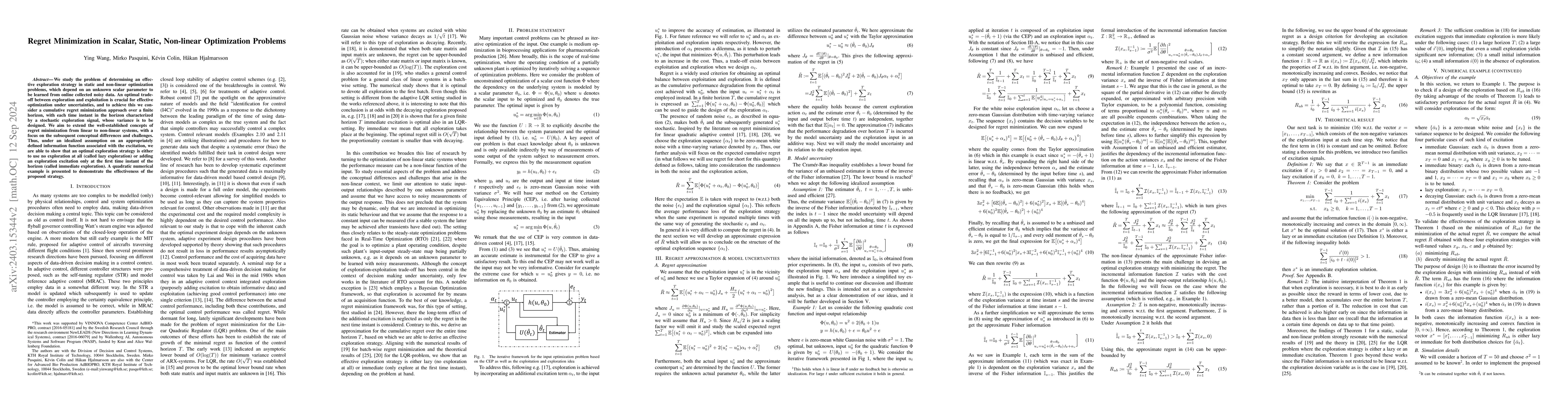 Thumbnail for Optimal Exploration Strategy for Regret Minimization in Unconstrained
  Scalar Optimization Problems