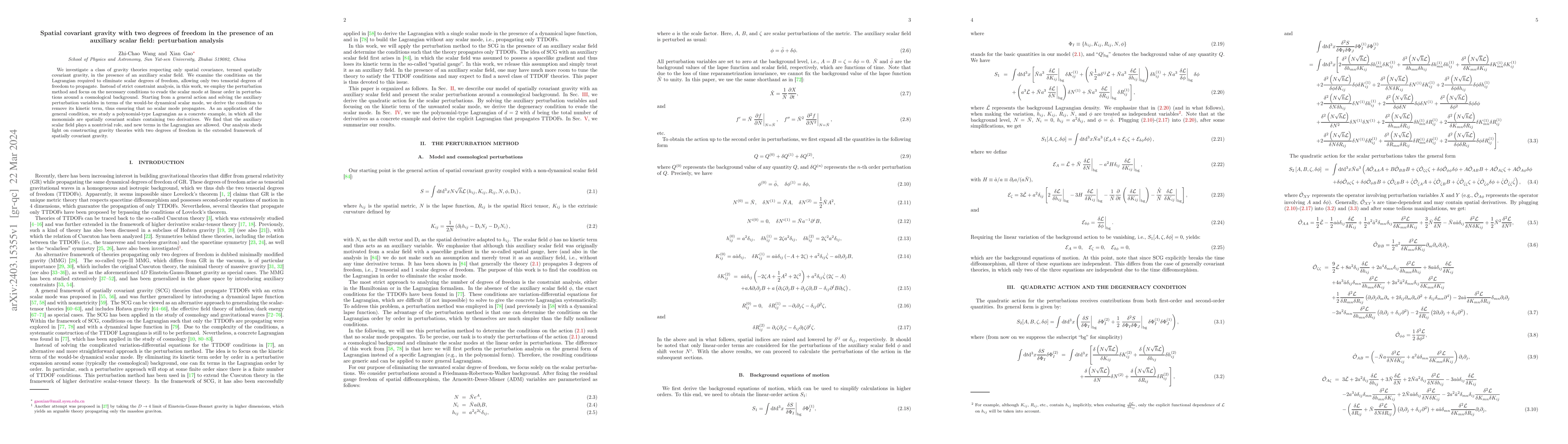 Thumbnail for Spatial covariant gravity with two degrees of freedom in the presence of
  an auxiliary scalar field: perturbation analysis